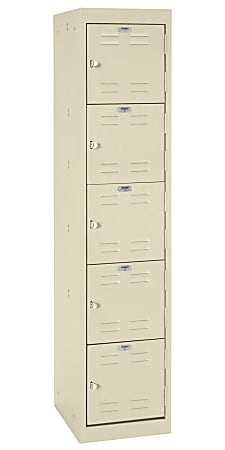 Sandusky® Five Tier Steel Storage Locker, 66"H x 15"W x 18"D, Putty