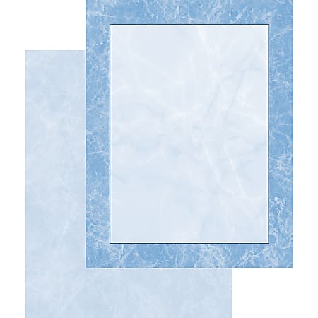 Masterpiece Studios 2-Sided Design Paper, 8 1/2" x 11", Blue Marble, Pack Of 100