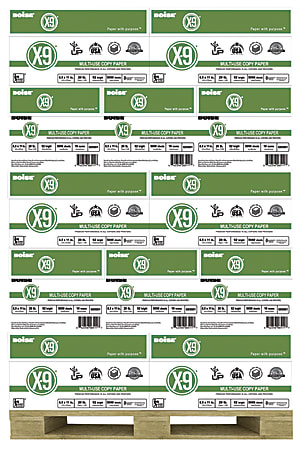 Boise® X-9® Multi-Use Copy Paper, Letter Size (8 1/2" x 11"), 92 (U.S.) Brightness, 20 Lb, White, 500 Sheets Per Ream, Case Of 10 Reams, Pallet Of 40 Cases