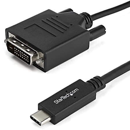 StarTech.com 3.3 ft/1 m USB-C to DVI Cable - USB Type-C Video Adapter Cable - 1920x 1200 - Black - 3.3 ft./1 m USB C to DVI cable and adapter in one