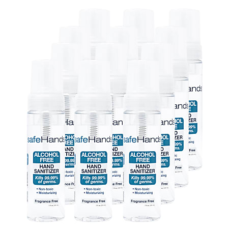 safeHands® Alcohol-Free Hand Sanitizer, 7 Oz, Pack Of 12 Bottles