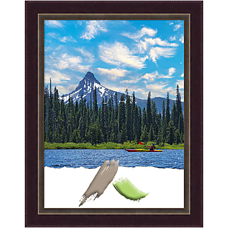 Amanti Art Wood Picture Frame, 22" x 28", Matted For 18" x 24", Signore Bronze