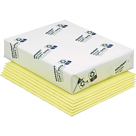 SKILCRAFT Color Xerographic Copier Paper Letter Size 8 12 x 11 5000 Total  Sheets Yellow 500 Sheets Per Ream Case Of 10 Reams AbilityOne 7530 01 147  6811 - Office Depot