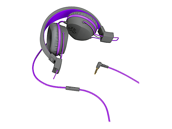 JLab Audio Kids JBuddies Studio Over The Ear Headphones GrayPurple JKSTUDIO GRYPRL BX Office Depot