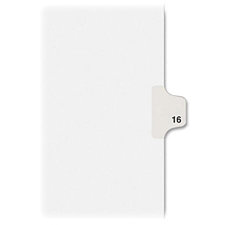 Kleer-Fax Legal Exhibit Numbered Index Dividers - 1 Printed Tab(s) - Digit - 16 - 25 Tab(s)/Set - 8.5" Divider Width x 11" Divider Length - Letter - White Divider - White Tab(s) - 25 / Pack