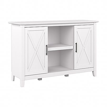 Bush® Furniture Key West 47"W Accent Cabinet With Doors, Pure White Oak, Standard Delivery
