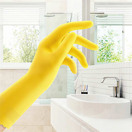 O-Cedar Playtex Handsaver Gloves - Hot Water, Chemical Protection - Small Size - Latex, Nitrile, Neoprene - Yellow - Long Lasting, Durable, Anti-microbial, Odor Resistant, Comfortable, Textured Fingertip, Textured Palm, Reusable - For Household - 2 / O-Cedar Playtex Handsaver Gloves - Hot Water, Chemical Protection - Small Size - Latex, Nitrile, Neoprene - Yellow - Long Lasting, Durable, Anti-microbial, Odor Resistant, Comfortable, Textured Fingertip, Textured Palm, Reusable - For Household - 2 /