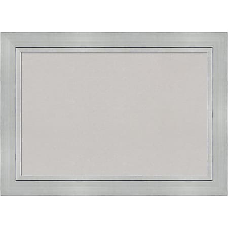 Amanti Art Cork Bulletin Board, 43" x 31", Gray, Romano Silver Wood Frame