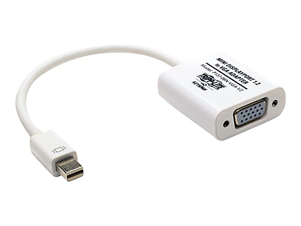 Tripp Lite 6in Mini DisplayPort to VGA Adapter Active Converter mDP to VGA M/F DPort 1.2 6" - Display adapter - Mini DisplayPort (M) to HD-15 (VGA) (F) - 5.9 in - active - white
