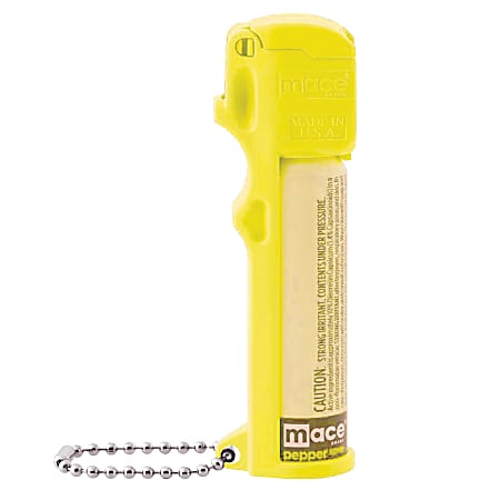 Mace® Brand Personal Model Pepper Spray, 4-1/2”H x 1”W x 1”D, Yellow