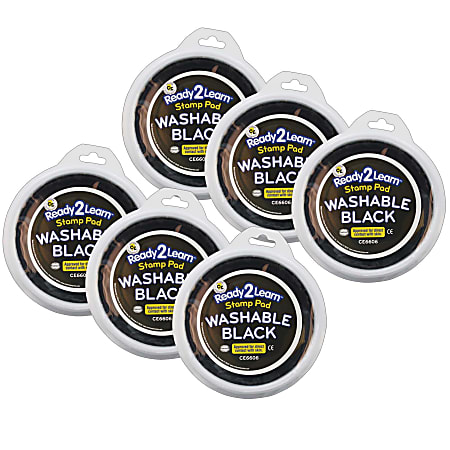 Ready 2 Learn Jumbo Washable Stamp Pad, Black, Pack Of 6