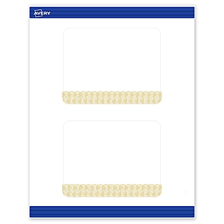 Avery® Printable Postcards With Sure Feed® Technology, 4-1/4" x 5-1/2", Matte White With Preprinted Gold Lace Trim Pattern, Pack Of 20