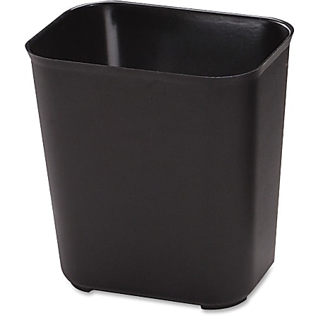 Lavex Janitorial 13 Qt. / 3 Gallon Black Rectangular Wastebasket