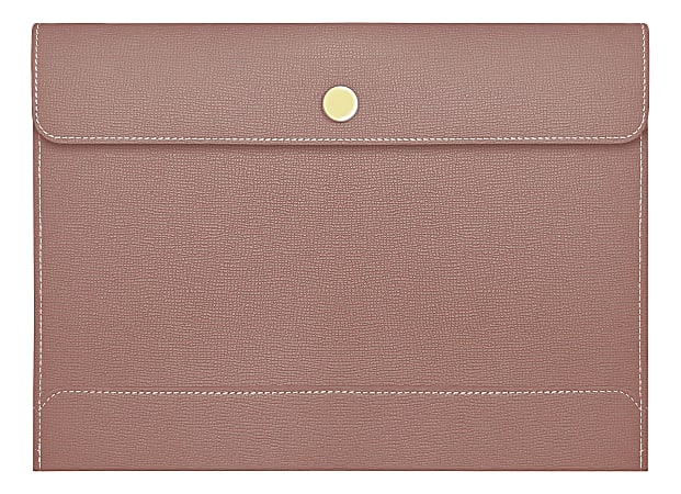 TUL™ Vegan Leather Document Envelope With Snap Closure, Letter Size, Mauve
