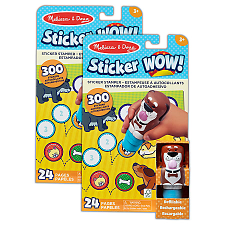 Melissa & Doug Sticker WOW!™ Activity Pad Sets, Medium, Dog, 300 Stickers Per Set, 2 Sets