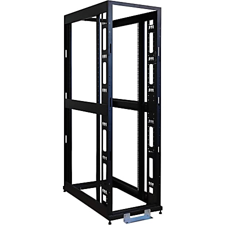 Tripp Lite 42U 4-Post Open Frame Rack Cabinet Square Hole Heavy Duty Caster - Rack open frame - 4-post - black - 42U - 19"