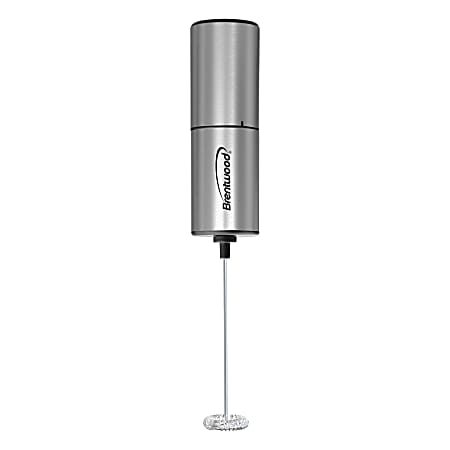 Brentwood® Battery-Operated Electric Milk Frother & Drink Mixer with Stainless Steel Whisk, Silver