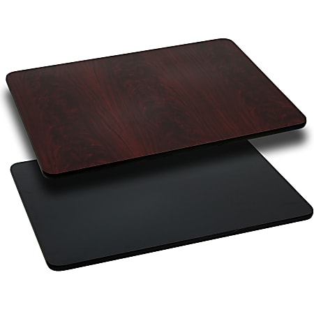 Flash Furniture Reversible Laminate Rectangular Table Top, 30" x 60", Black/Mahogany