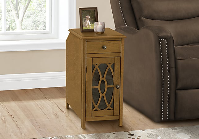 Monarch Specialties Garnerr Rectangular Accent Table, 24-1/4”H x 11-3/4”W x 21-3/4”D, Brown