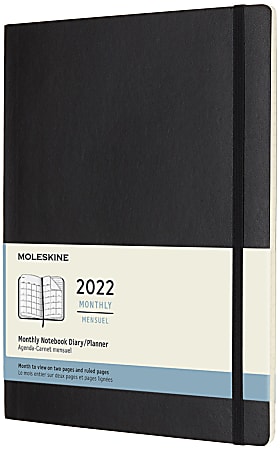 Moleskine Soft Cover Monthly Planner, 7-1/2" x 9-3/4", Black, January To December 2022, 8056420855937