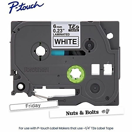 Brother P touch TZe211 Laminated Label Tape 14 x 26.2 ft 6mm x 8m