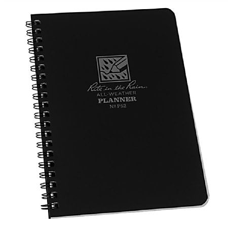 Rite In The Rain All-Weather Undated Weekly Calendar/Planners, 4-5/8” x 7”, Black, Case Of 6 Planners