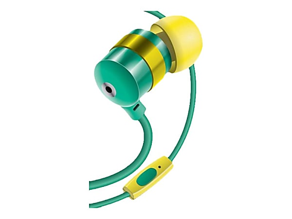 GOgroove AudiOHM Earbud Headphones With Hands-Free Mic, Green