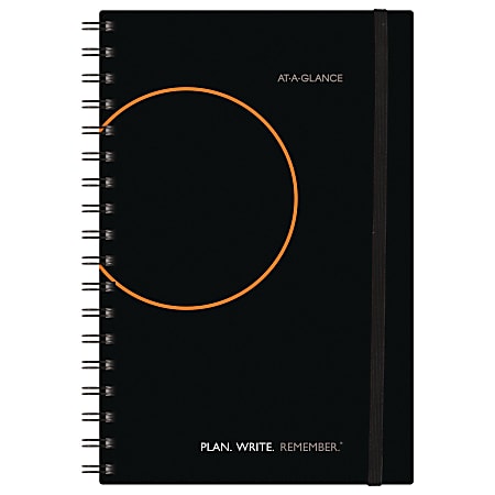 AT-A-GLANCE Plan. Write. Remember. Two Days Per Page Planning Notebook, Undated, 6" x 9", Black