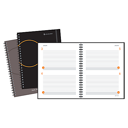 AT-A-GLANCE Plan. Write. Remember. Two Days Per Page Planning Notebook, Undated, 8 1/2" x 11", Black