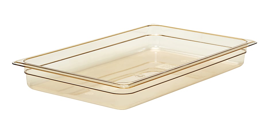 Cambro H-Pan High-Heat GN 1/1 Food Pans, 2"H x 12-3/4"W x 20-7/8"D, Amber, Pack Of 6 Pans