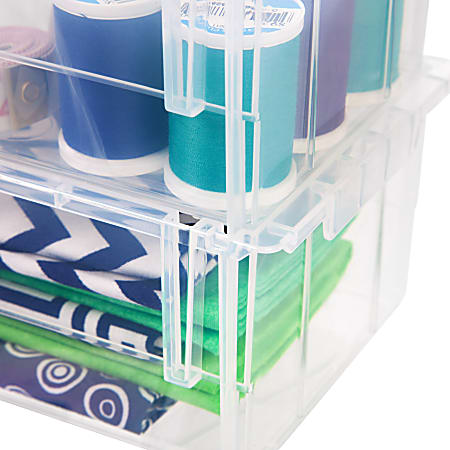 Storex Plastic Cubby Bins Small Size 5 28 x 7 1316 x 12 216 Crystal Clear  Carton Of 5 - Office Depot