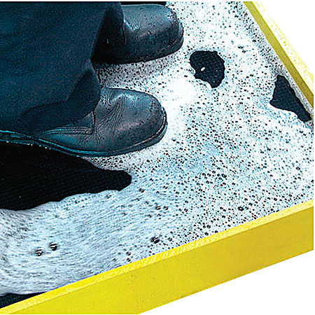 Crown Mats Disinfectant Boot Bath Mat, 32" x 39", Black/Yellow
