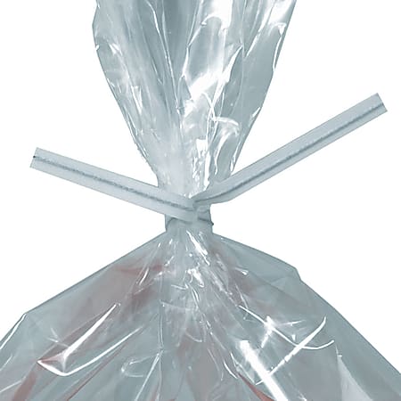 Office Depot® Brand Paper Twist Ties For Poly Bags, 3/16" x 8", White, Case Of 2,000