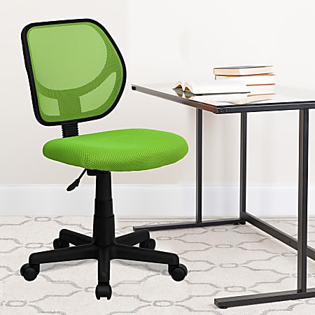 Flash Furniture Mesh Low-Back Swivel Chair, Green/Black