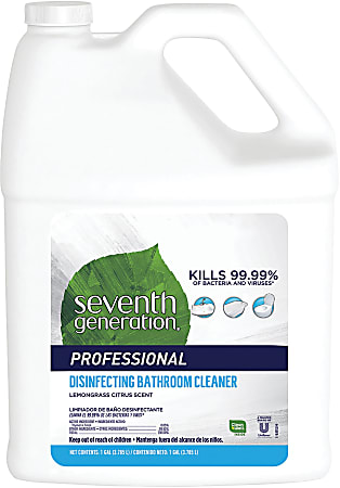 Seventh Generation® Professional Disinfecting Bathroom Cleaner, Lemongrass Citrus, 1 Gallon, Carton Of 2 Bottles