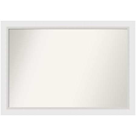 Amanti Art Non-Beveled Rectangle Framed Bathroom Wall Mirror, 28” x 40”, Blanco White