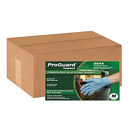 ProGuard Powder-Free Nitrile General Purpose Gloves, Medium, Blue, Carton Of 1000