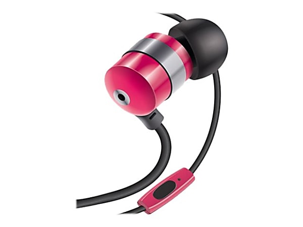 GOgroove AudiOHM HF - Earphones with mic - in-ear - wired - 3.5 mm jack - red