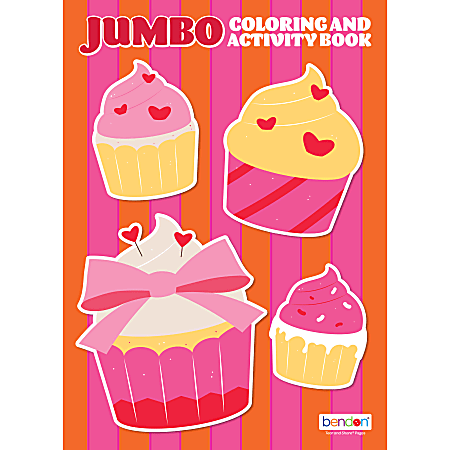 Bendon Jumbo Coloring & Activity Book, Valentine's Day Cupcakes