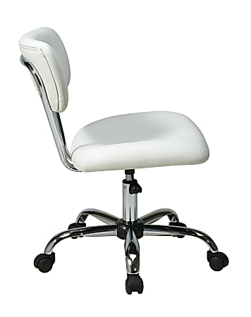 White vinyl online office chair