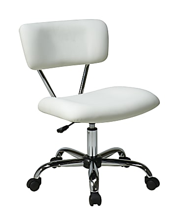 Office Star™ Avenue Six Vista Task Chair, Vinyl, White/Silver