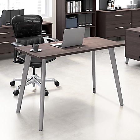 WorkPro® Motiva 48"W Modern Office Desk With Metal Legs, Storm Gray, Standard Delivery