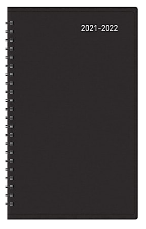 Office Depot® Brand 14-Month Daily Academic Planner, 5" x 8", 30% Recycled, Black, July 2021 To August 2022, ODUS2033-012