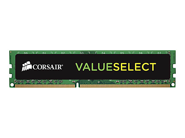 Corsair ValueSelect 4GB DDR3 SDRAM Memory Module - For Desktop PC - 4 GB (1 x 4GB) - DDR3-1600/PC3-12800 DDR3 SDRAM - 1600 MHz - CL11 - 1.50 V - Unbuffered - 240-pin - DIMM - Lifetime Warranty