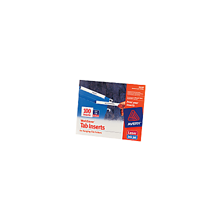 Avery® Printable Tab Inserts For Hanging File Folders, 1/3 Cut For 3 1/2