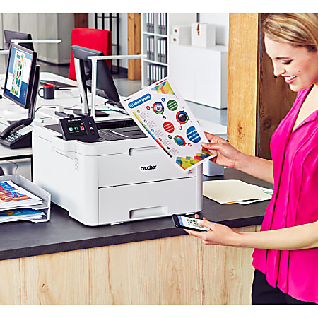 Brother Premium L-3270CDW Series Compact Digital Color Laser Printer I  Mobile Printing I NFC I Auto 2-Sided Printing I 2.7 Color Touchscreen I 25  PPM