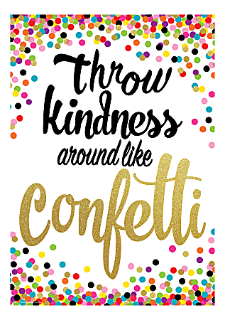 Teacher Created Resources Positive Posters, 13-3/8" x 19", Confetti, Pack Of 4 Posters
