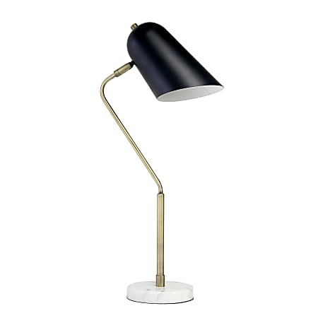 Lalia Home Asymmetrical Desk Lamp, 23-1/2"H, Matte Black Shade/White Base