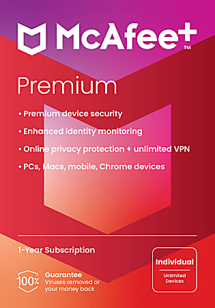 McAfee&reg;+ Premium Antivirus &amp; Internet Security Software, Individual,  - MPP21EODURAAM