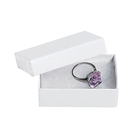 Partners Brand White Jewelry Boxes 2 1/2" x 1 1/2" x 7/8", Case of 100